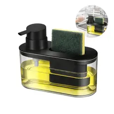 Dispenser e Porta Bucha para Detergente Organizador de Cozinha Arthi Preto