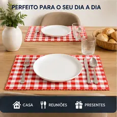 Jogo Americano 6 Peças Toalha de Mesa Decoração Tecido Kit