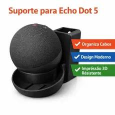 Suporte De Tomada Parede Stand Amazon Alexa Echo Dot 5 e 4  Não Deixa Cair Seguro
