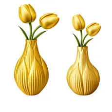 Kit 2 Vasos Decorativo Tulipa Moderno Minimalista para Sala Aparador Mesa Decoração
