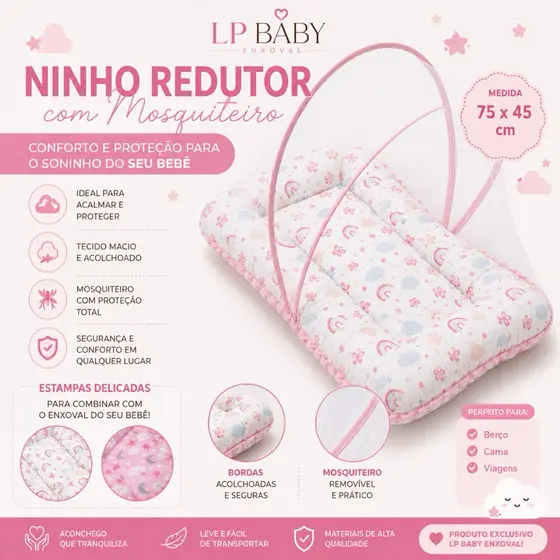 Berço Portátil Ninho redutor Com Mosquiteiro colchonete bebê
