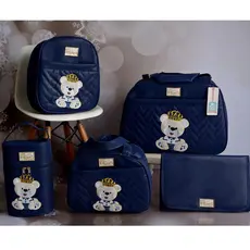 Kit Bolsas Maternidade Ursinho Menino Menina 5 Peças Envio Imediato