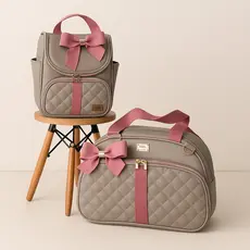 Bolsa Maternidade Menina Menino Kit 2 Peças Mala Bolsa Luxo Impermeável Ziper Alça Regulavel