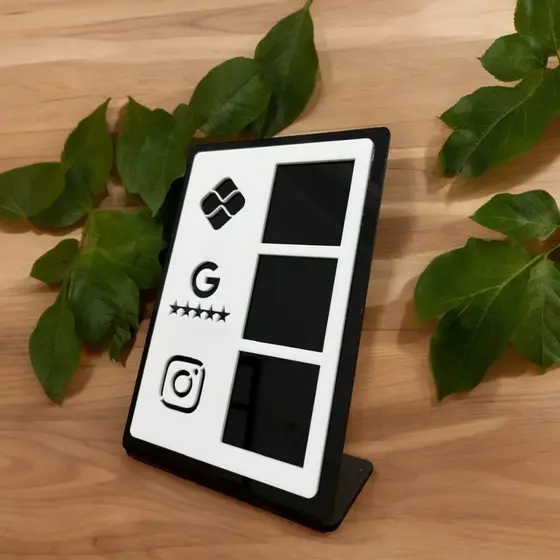 Placa De Acrílico Pix Redes Sociais Google Para Mesa Balcão