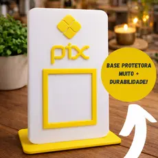 Placa de Mesa Pix com QR Code Solução Prática para Recepção, Escritório e Consultório
