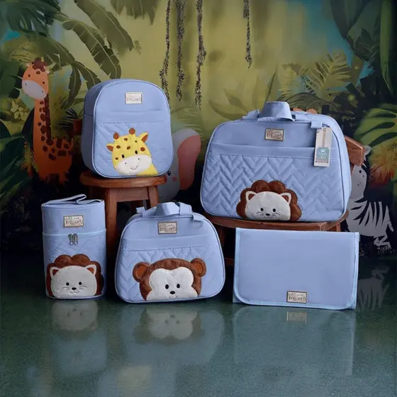 Kit Bolsas Maternidade Menino Menina Bolsa Para Fraldas 5 Peças