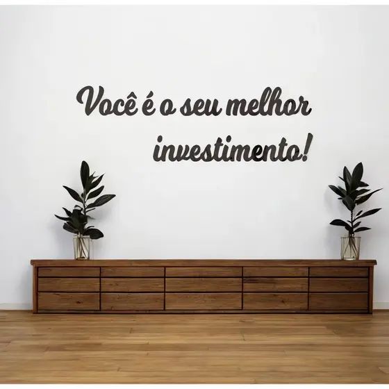 Espelho Decorativo Frase "Você é o seu melhor investimento!" Acrílico Espelhado