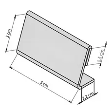Kit 10 Display Acrílico Porta Preço Expositor Etiqueta 5x3cm Expositor Etiqueta Buffet Vitrine Loja