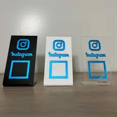 Placa Acrilico Qr Code Instagram Display Cores