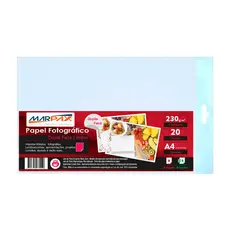 Papel Fotográfico Dupla Face 230g A4 210x297mm Marpax 20Fls