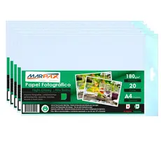 Papel Fotográfico 180g Brilhante A4 210x297mm Marpax 1200Fls