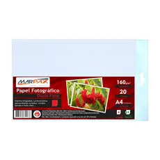 Papel Fotográfico Dupla Face 160g A4 210x297mm Marpax 20Fls