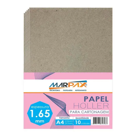 Papel Holler para cartonagem Marpax 1,65mm A4 210x297mm 10un