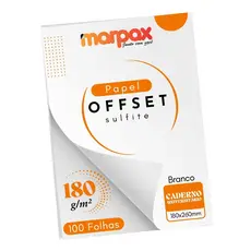 Papel Offset 180g Universitário 180x260mm Branco Marpax 100f
