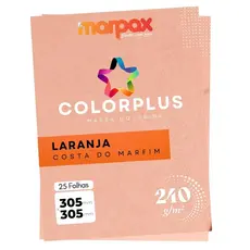 Papel Color Plus 240g 305x305mm Laranja Costa do Marfim Marpax 25fls