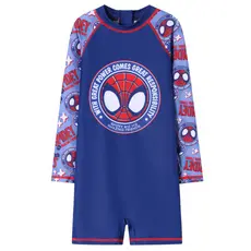 Macaquinho Infantil Bebe Praia Manga Longa Proteção UV Spiderman Marvel Licenciado