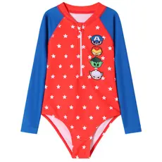 Maio Infantil Bebe Praia Manga Longa Proteção UV Marvel Avengers Licenciado