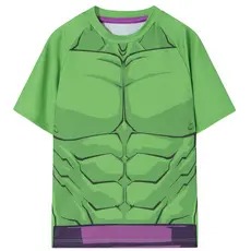 Camiseta Infantil Manga Curta Praia Proteção UV Hulk Licenciado
