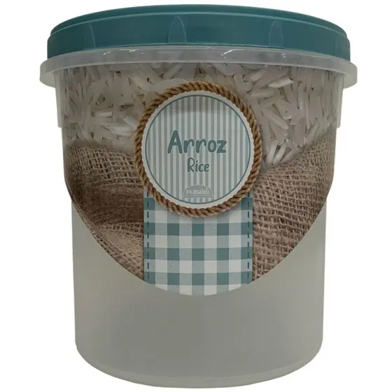 Pote Mantimento Decorado Com Tampa Rosca 1,8l - Arroz