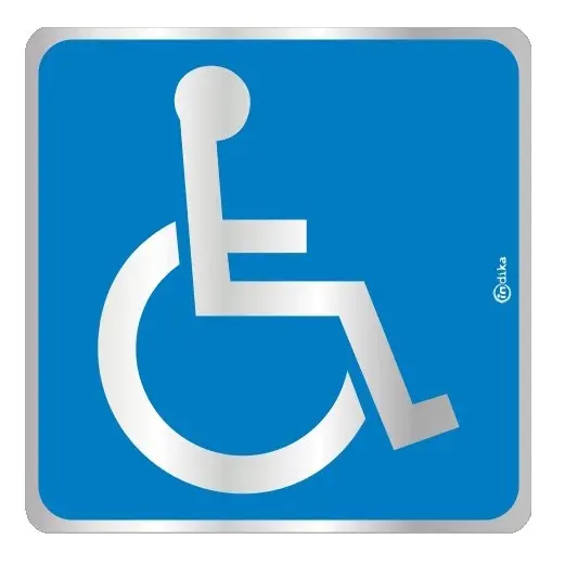 Placa De Sinalização 16x16cm Alumínio - Deficiente Físico