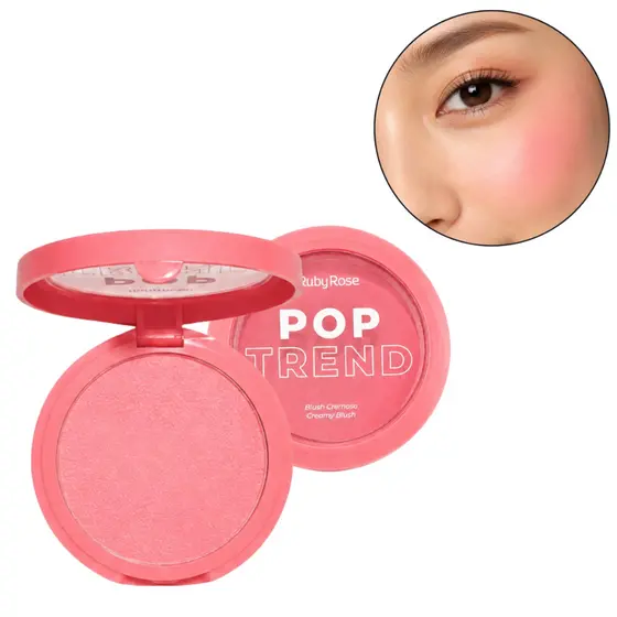 Blush Textura Cremosa e Macia de Fácil Esfumado Pop Trend Ruby Rose