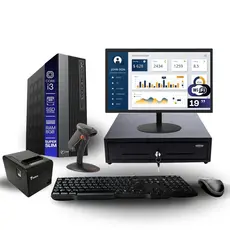 Kit PDV TOB i3 8GB SSD 120GB Win11 Rede S/Fio Teclado Mouse Monitor 19" Gvt. Dinheiro  Imp. Térmica Leitor Cód Barras