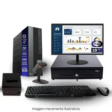 Kit PDV TOB i7 16GB SSD 480GB Win11 Rede S/Fio Teclado Mouse Monitor 19" Gvt. Dinheiro Imp. Térmica Leitor Cód Barras