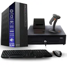 Kit PDV TOB Intel i3 4ªG 16GB SSD 480GB Win11 Rede SFio Teclado Mouse Gaveta Dinheiro ImpTérmica Leitor Código de Barras