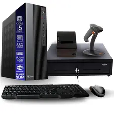 Kit PDV TOB Intel i5 4ªG 4GB SSD 120GB Win11 Rede SFio Teclado Mouse Gaveta Dinheiro Imp Térmica Leitor Código de Barras