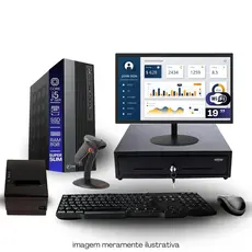 Kit PDV TOB i5 4ªG 8GB SSD240GB Win11 Rede S/Fio Teclado Mouse Monitor 19" Gvt. Dinheiro Imp Térmica Leitor Cód Barras
