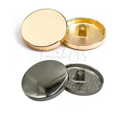 Botão Redondo Metal Dourado ou Prata Confecção Costura C/10 Unidades - Escolha o tamanho