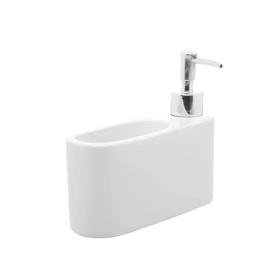 Porta Detergente Liquido de Cerâmica com Suporte Esponja