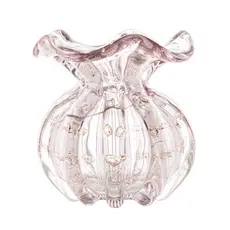 Vaso Murano Vidro Italy Rosa Claro e Dourado Wolff 10x11cm