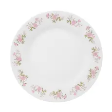 Jogo 4 Prato de Sobremesa de Vidro Flowers Pink 20cm Em Casa Tem