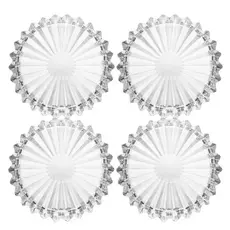 Jogo 4 Prato para Petisco de Cristal Decorativo Geneva Wolff 14cm