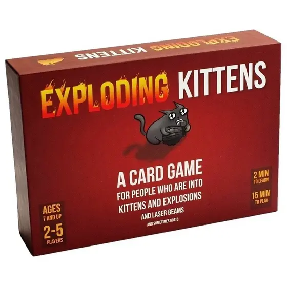 Jogo De Cartas Exploding Kittens Galapagos Inglês Card Game Jogo Gatos Explosão Diversão Crianças