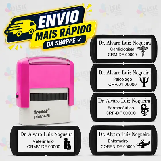 Carimbo Automático Com Personalização Para Diversas Profissões. -trodat 4911 P2 - LEIA DESCRIÇÃO