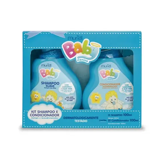 Kit Baby Menino Shampoo e Condicionador Camomila e Aloe Vera 100ml - Muriel