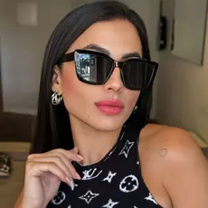Óculosde Sol Feminino Gatinho Preto em Acetato Com Proteção Uv 400 Marca Seven Original