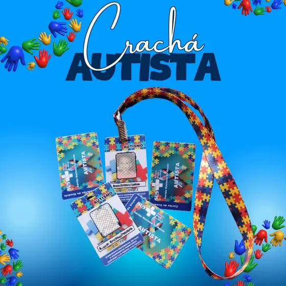 Crachá Autista Girassol e CIPTEA em PVC