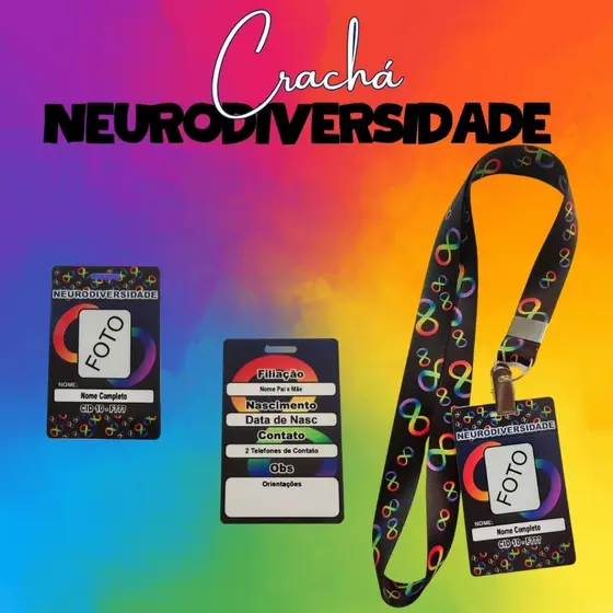 Crachá Personalizado Neurodiversidade PVC