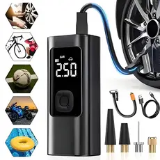 Bomba de Ar Portátil para Carro, Moto e Bicicleta - Compressor Elétrico Sem Fio, Mini e Prático-M6