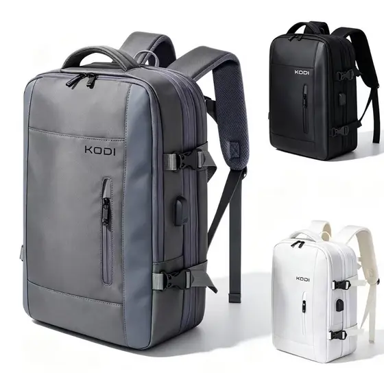 Mochila de Viagem Impermeável - Espaço Expansível, Compartimentos Separados, USB Integrado Q7