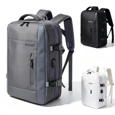 Mochila de Viagem Impermeável - Espaço Expansível, Compartimentos Separados, USB Integrado Q7