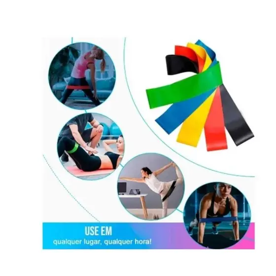 Faixa Elástica para Musculação Resistance Malhação Fisioterapia em Casa e Academia Kit 3