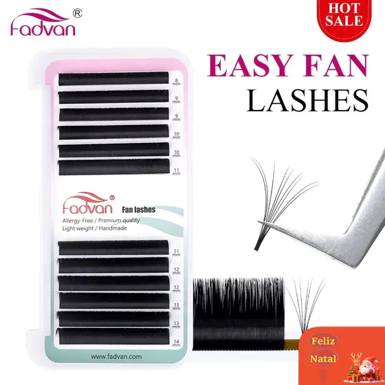 FADVAN Extensões De Cílios Fácil De Enrolamento Flare Volume Russo Automáticas Natural Cilia De Seda
