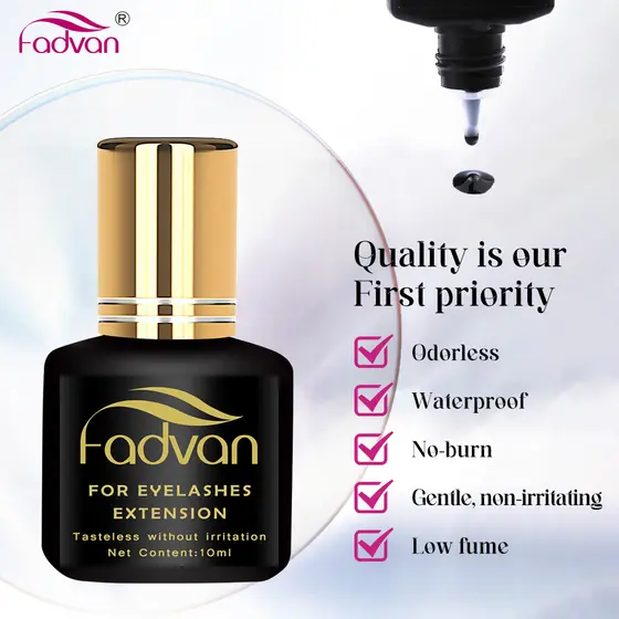 FADVAN Cola Para Extensão De Pestanas Forte Fixação Longa Duração 1s Adesivo Secas 5ml 10ml Com Removedor De