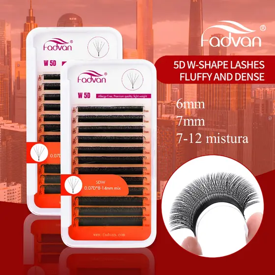 Cílios FADVAN YY 5D 4D Shape Lash 6 7 mm De Volume Brasileiro
