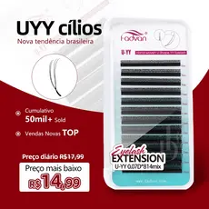 Cílios FADVAN em forma de U Forma de Cílios YY Extensão de 2D Y 3DYY Cílios de Volume Natural