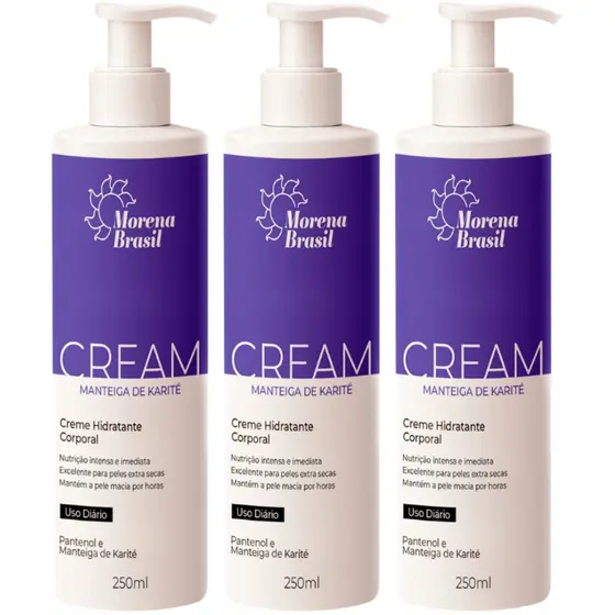 Kit Hidratante Corporal Morena Brasil 🔅 Para Pele Seca a Extrasseca com Karité e Pantenol💜